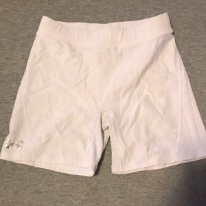 White Under Armour workout shorts